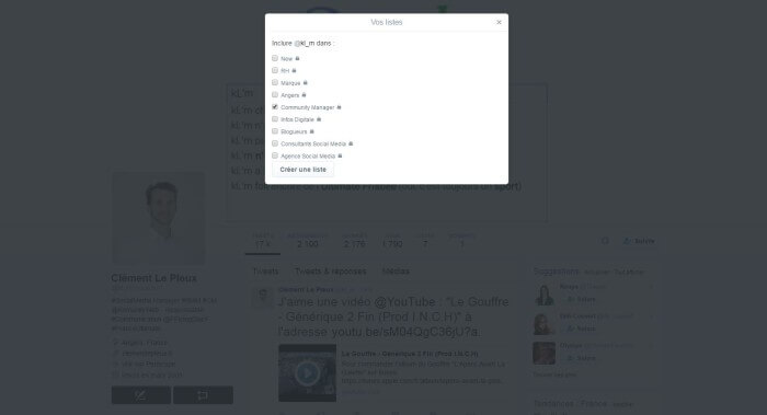 Community manager liste Twitter