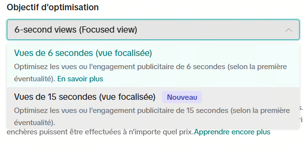 Objectif d'optimisation vidéo tiktok